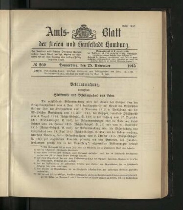 No. 260, 25. November 1915