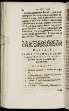 Caput II. Summa Eorum Quae Ad Interpretationem Literae ...