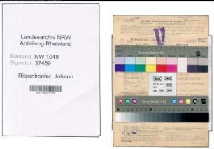 Entnazifizierung Johann Ritzenhoefer , geb. 02.11.1894 (Postbeamter)
