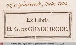 Exlibris des Hektor Wilhelm von Günderrode