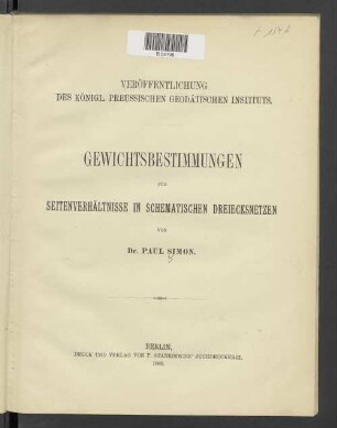 Gewichtsbestimmungen für Seitenverhältnisse in schematischen Dreiecksnetzen