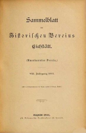 Sammelblatt. 8. 1893