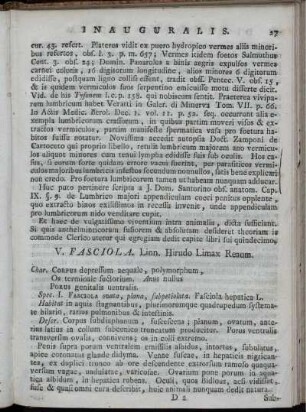 V. FASCIOLA. Linn. Hirudo Limax Reaum.