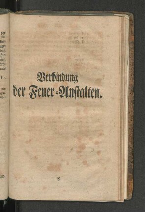 Verbindung der Feuer - Anstalten.