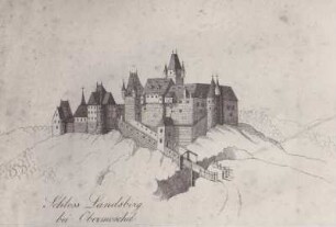 Schloß bei Obermoschel. Siehe Moschellandsburg