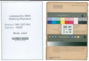 Entnazifizierung Josef Beule , geb. 14.05.1904 (Reg.Inspektor)