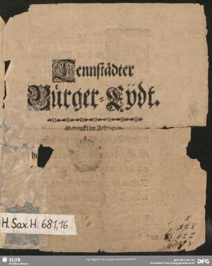 Tennstädter Bürger-Eydt