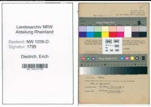 Entnazifizierung Erich Diedrich , geb. 29.12.1906 (Schweisser)