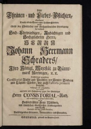 Letzte Thränen- und Liebes-Pflichten