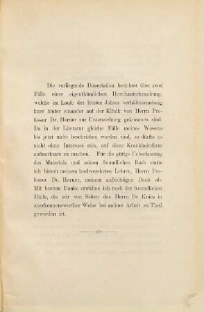 Zwei Fälle einer eigenthümlichen Hornhautdeformität