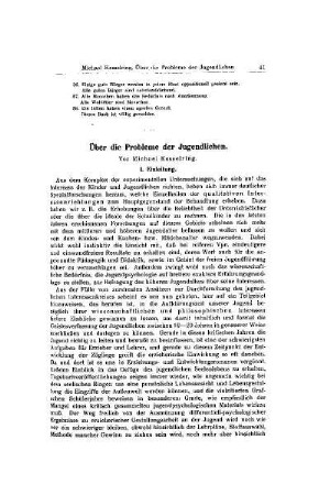 Über die Probleme der Jugendlichen