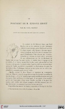 2. Pér. 29.1884: Le portrait de M. Edmond About par M. Paul Baudry : liste des protraits peints par cet artiste