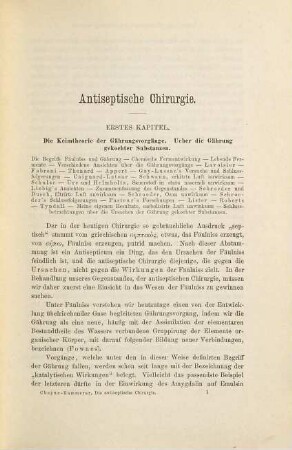 Die antiseptische Chirurgie : ihre Grundsätze, Ausübung, Geschichte und Resultate