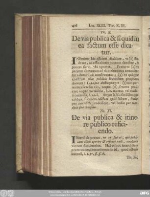 Tit. X. De via publica & si quid in ea factum esse dicatur.