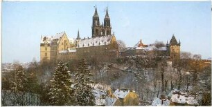 Meißen. Albrechtsburg u. Domtürme von d. Mönchslehne