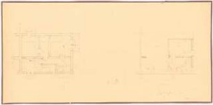 Gartenanlage Firma Union Rheinbenzin, Wesseling: Haustyp 3: Grundriss Keller- und Dachgeschoss 1:50