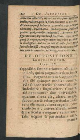 De Oppositione Enunciationum. Cap. IV.