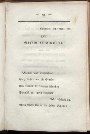 XVI. Gleim an Schmidt.