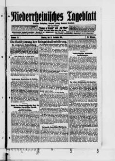 Niederrheinisches Tageblatt : Kempener Volkszeitung : Kempener Zeitung : Lobbericher Tageblatt : Heimatzeitung für den linken Niederrhein