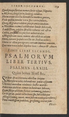Psalmorum Liber Tertius.