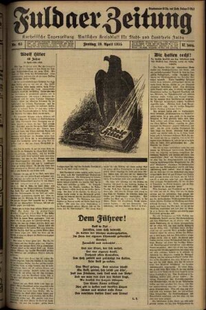 Erste Ausgabe vom Freitag, den 19. April 1935.