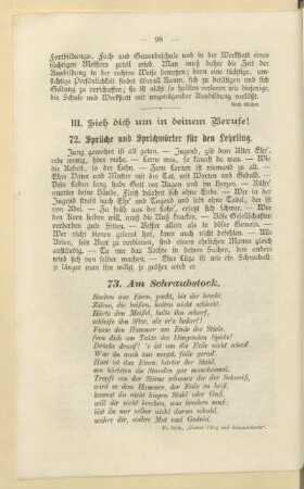 III. Sieh dich um in deinem Beruf!