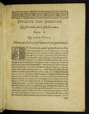 Quaestionum iuris selectarum. Decas I.