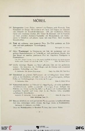 Möbel (Nr. 245-268)