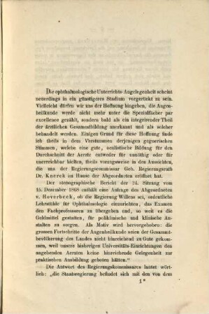 Zur Reform des ophthalmologischen Universitäts-Unterrichtes : ... Beitrag, 2