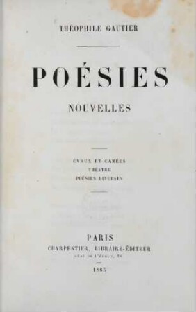 Poésies nouvelles