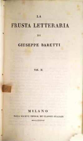 La frusta letteraria di Giuseppe Baretti. 2