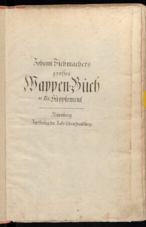 Supplement 11: Johann Siebmachers großes Wappen-Buch 11tes Supplement.