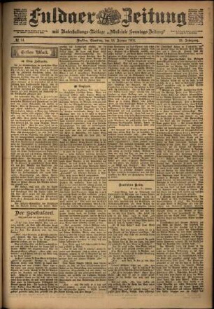 Erste Ausgabe vom Samstag, den 18. Januar 1902.