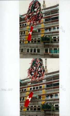 Verwaltungsgebäude Gehespitz, Grundsteinlegung und Richtfest, 18.04.1989