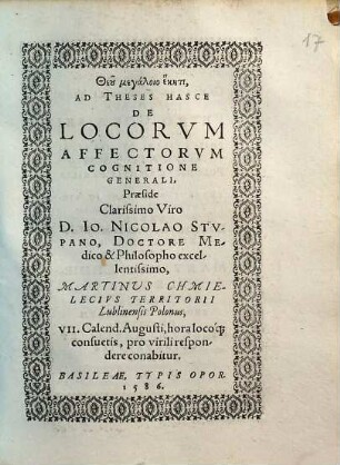 Theses de locorum affectorum cognitione generali