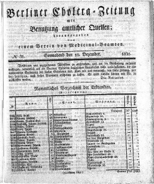 No. 31, 10. Dezember 1831