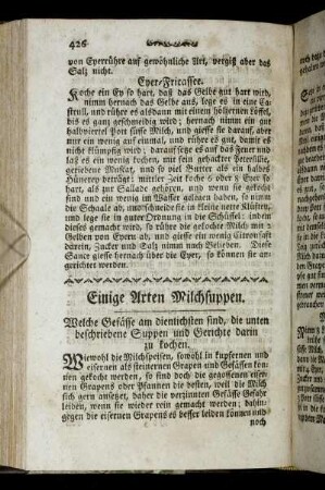 Einige Arten Milchsuppen.