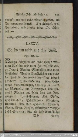 LXXXV. So sey nun eifrig und thue Busse. Offb. III. 19