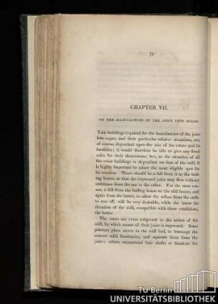 Chapter VII. On the manufacture of the juice into sugar
