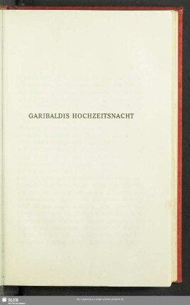 Garibaldis Hochzeitsnacht