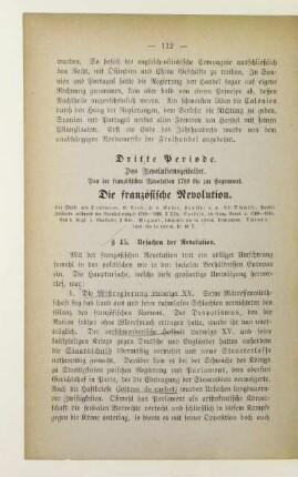 Dritte Periode. Das Revolutionszeitalter. Von der französischen Revolution 1789 bis zur Gegenwart