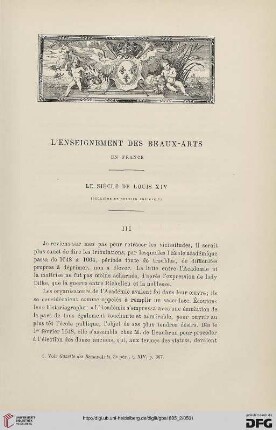 3. Pér. 14.1895: L' enseignement des beaux-arts en France, 2 : le siècle de Louis XIV