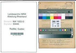 Entnazifizierung Gustav Radtke, geb. 27.01.1891 (Zollbeamter)