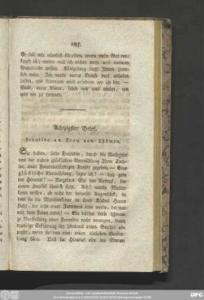 Achtzigster Brief. Leontine an Frau von Thümen.
