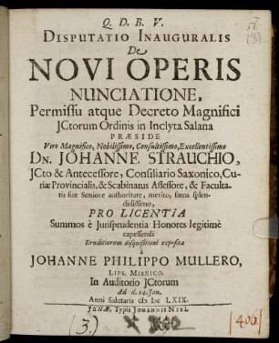 Disputatio Inauguralis De Novi Operis Nunciatione