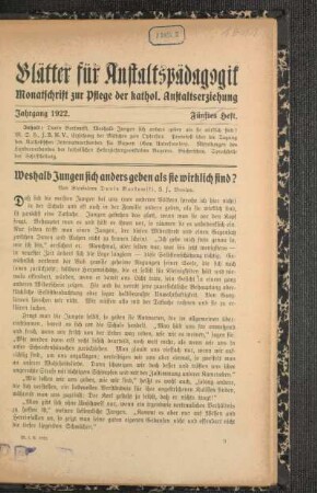 Weshalb Jungen sich anders geben als sie wirklich sind?