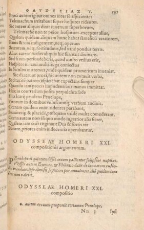 Odysseae Homeri XXI. compositionis agumentum.