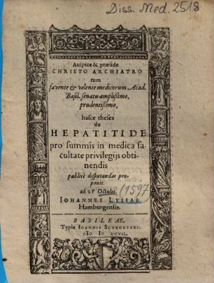 Hasce theses de Hepatitide