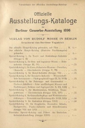 Das Hauptgebäude der Berliner Gewerbe-Ausstellung 1896