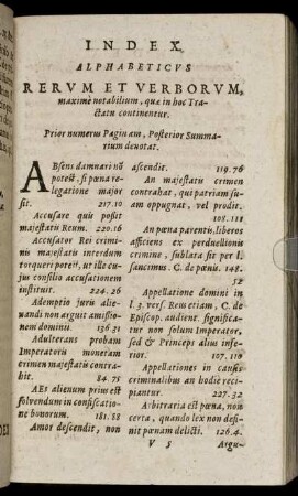 Index Alphabeticus Rerum Et Verborum [...]